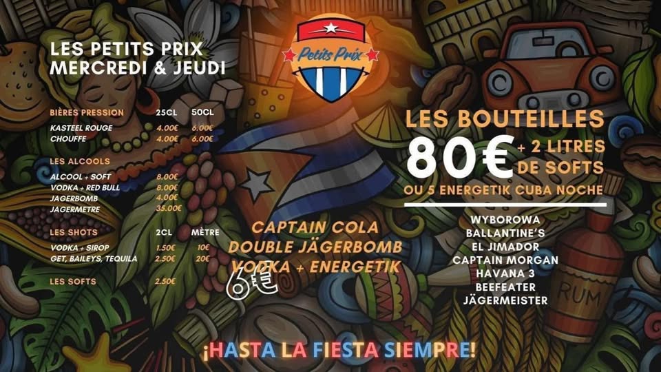 Bar avec des bons prix bar pas cher sortir bouger à Valenciennes Dans Le Nord . CUBA BAR CUBA NOCHE discotheque nightclub Hainaut.
